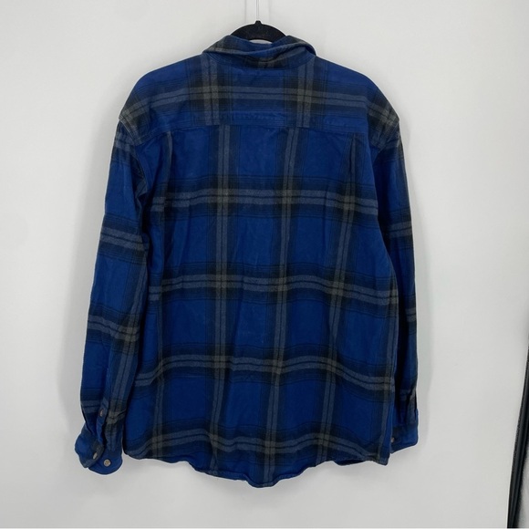 CARHARTT Shirt Mens XL 102215 988 Hubbard Plaid Long Sleeve Durable Canvas blue - Picture 5 of 7